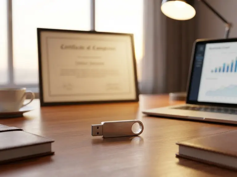 Сертификат на флеш-накопитель